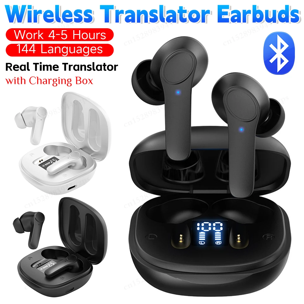 Real Time Translator Earbuds 4 Translation Modes B11 Bluetooth Wireless BT Translation Earphones 144 Languages Voice Translator