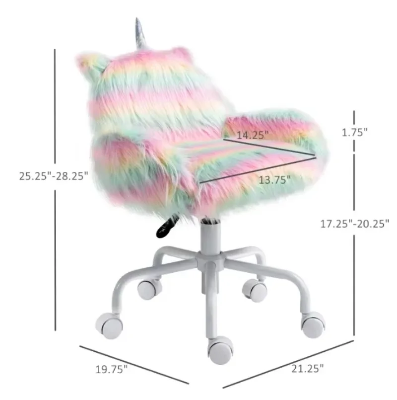 Simple office chair with mid-back and armrest support for rotation