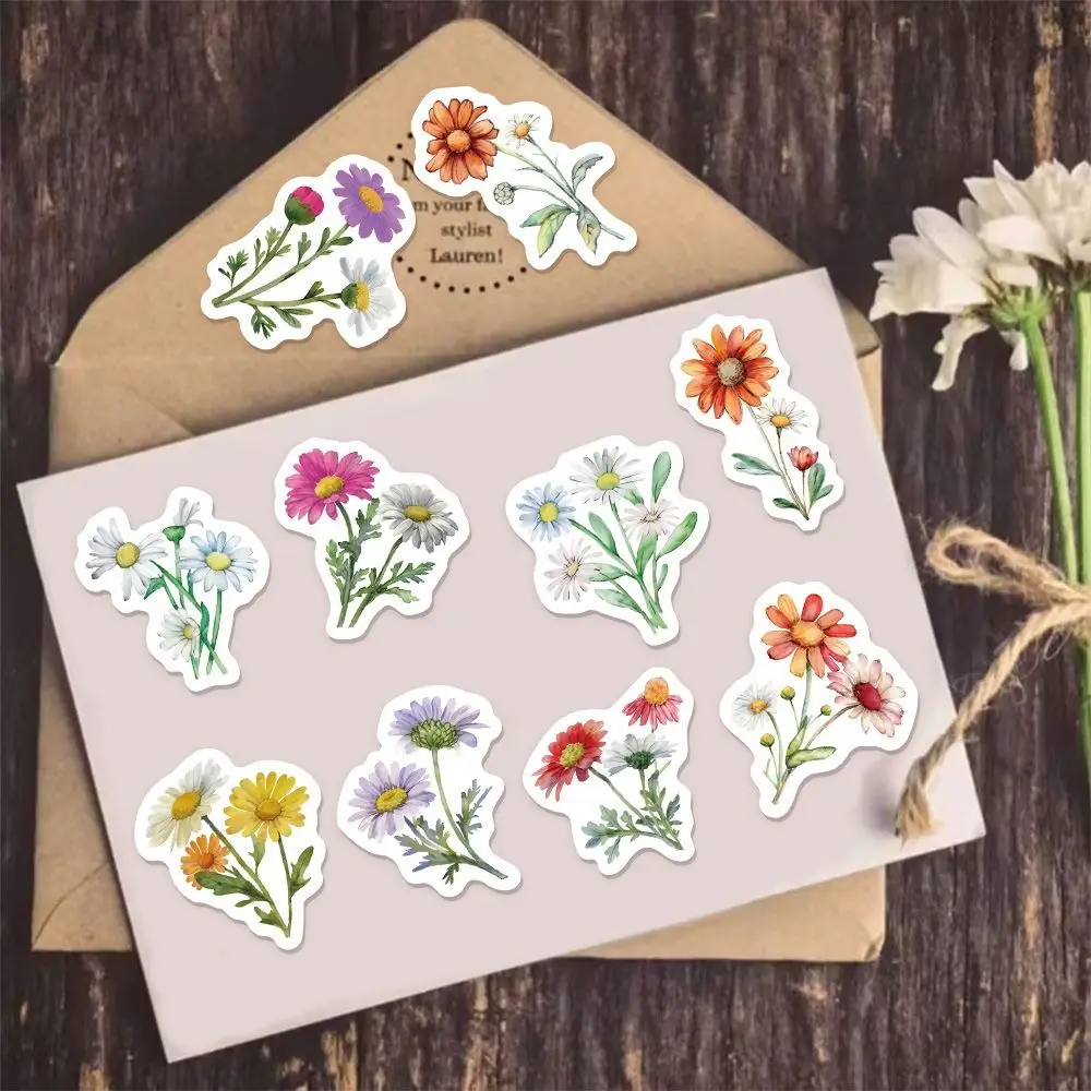 500pcs/Roll Multi-functional Multi-color Daisy Flower Stickers Waterproof DIY Decorative Stickers Journal Stickers DScrapbooking