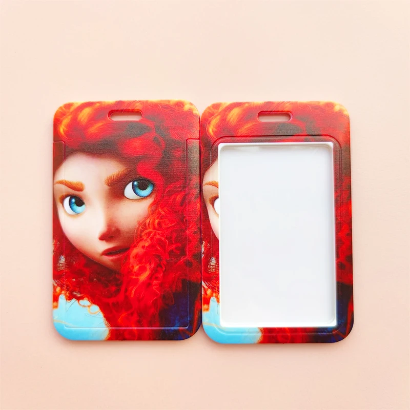 Disney Brave Porta carte da donna Cordini Ragazze Tracolla Porta carte di credito Porta carte d'identità per ragazzi Credenziali Clip retrattile