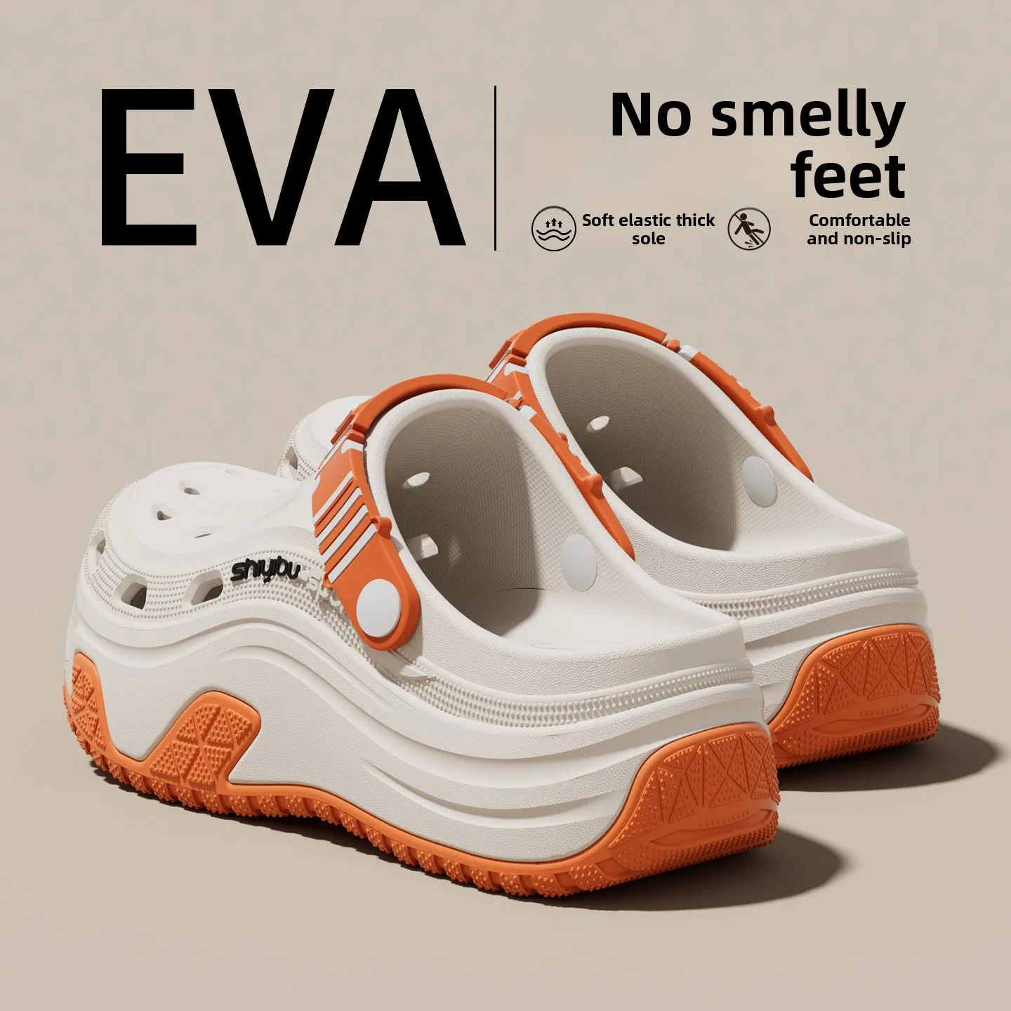 2026 New EVA Men's Casual Versatile Perforated Shoes with Thick Soles, Breathable and Non Stuffy Soft-Soled Sandals