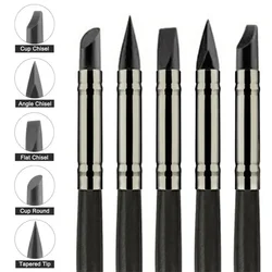 5PCS Silicone Clay Sculpting Tool For Brush Modeling Dotting Nail Art Pottery Clay Tool New DIY Carving Sculpting Tools 2025