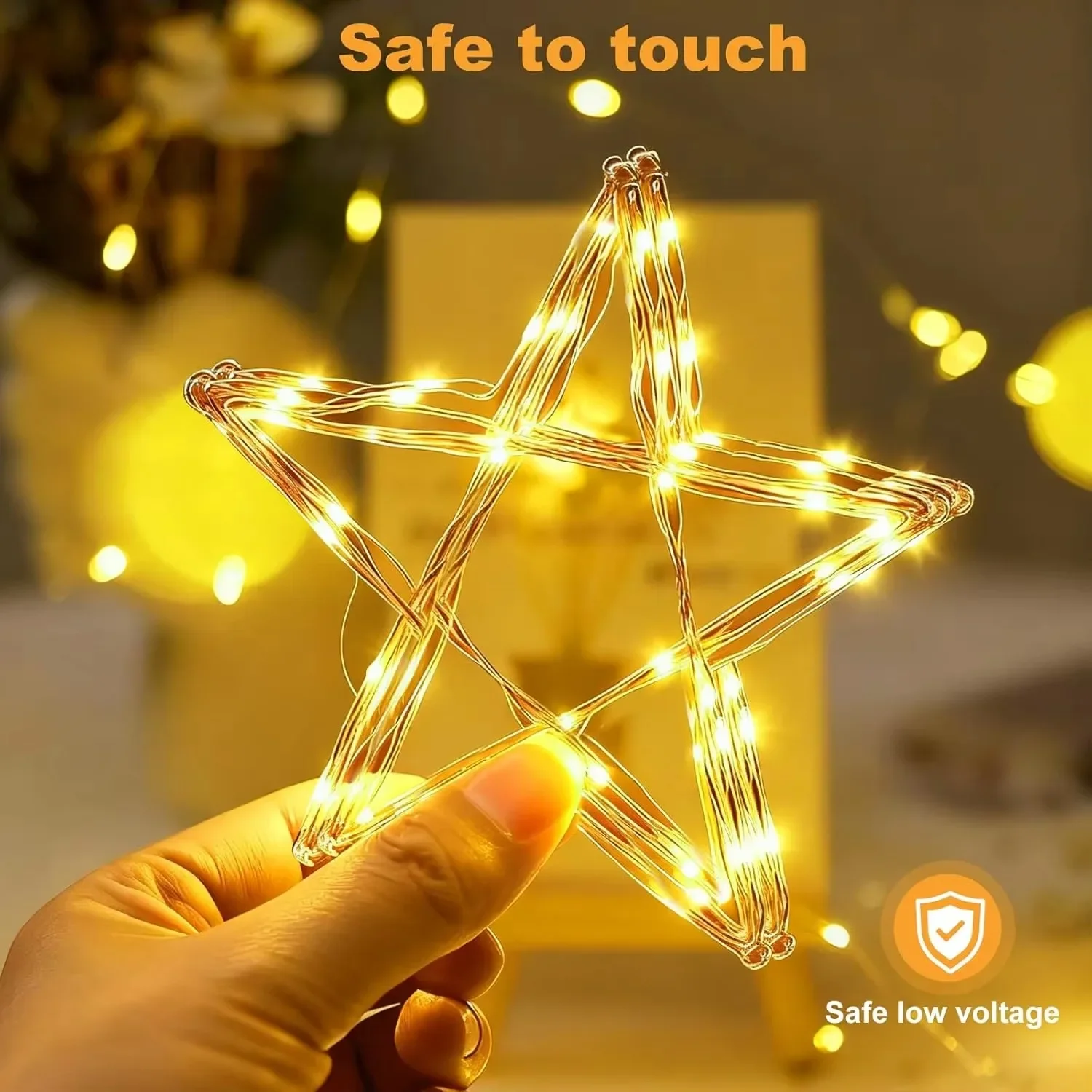 5M/20M LED Copper Wire String Lights 8 Modes Fairy String Light Rechargeable Timer Starry Lights for Wedding Party Christmas