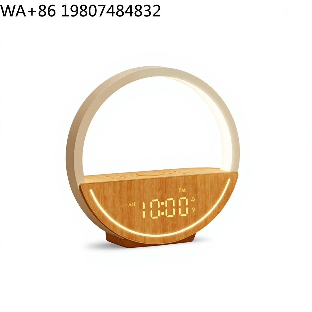 Minimalist Dawn Simulation Wake Lamp 20 Calming Natural Sounds Dual Alarm Setting Sleep Aid RGB Night Light For Daily Bedroom