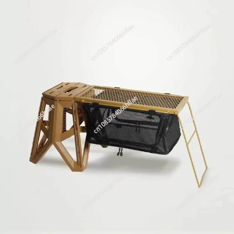 Outdoor camping folding stool extension table side table lightweight mesh table