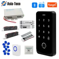 Kit de Motor de abridor de puerta de garaje con controlador de acceso de huellas dactilares, Bluetooth, aplicación Tuya, cerradura NFC, Control de fuente de alimentación para puertas batientes