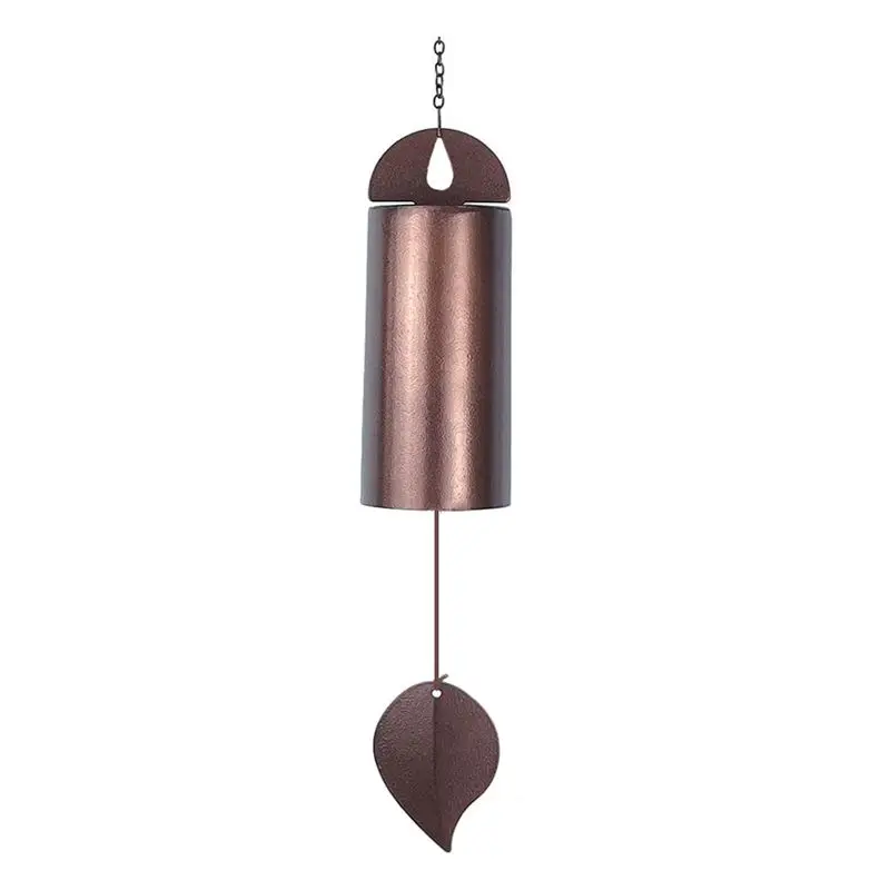 B84B Deep Tone Wind Chime Cylinder, Outdoor Memorial Bell for Garden Courtyard, Rust-Resistant Iron Patio Hanging Bell, 26