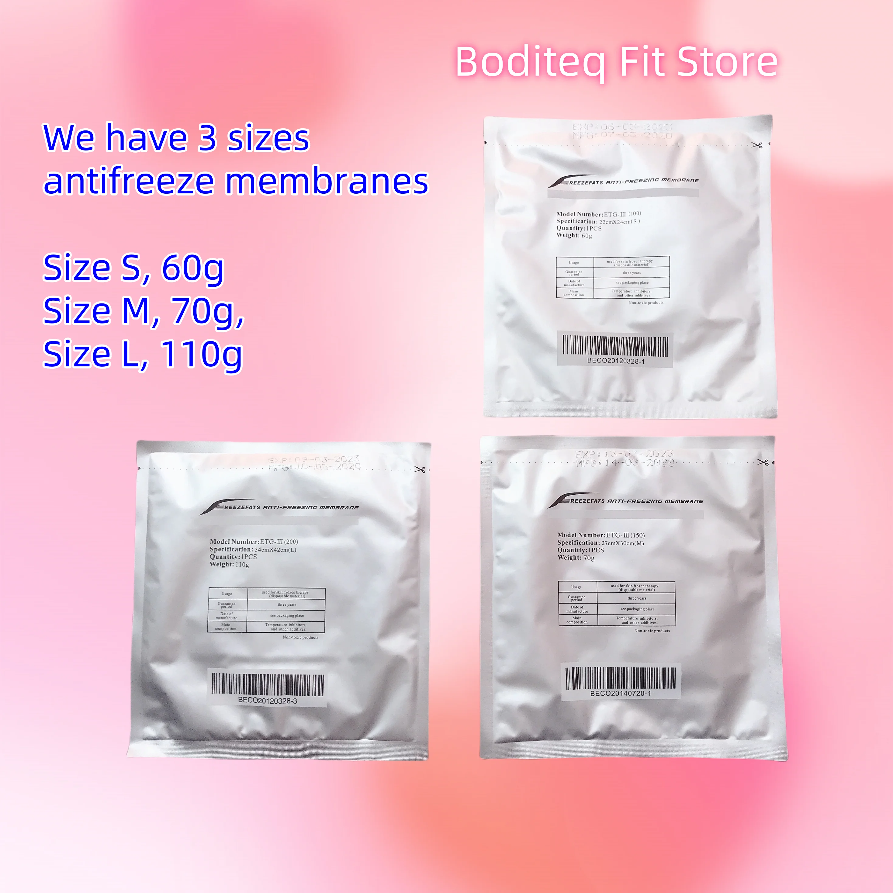 

Antifreeze Membranes 70g 27cm*30cm Cryolipolysis Used Membranes Gel Pads Fat Freezing Anti Freeze Membranes