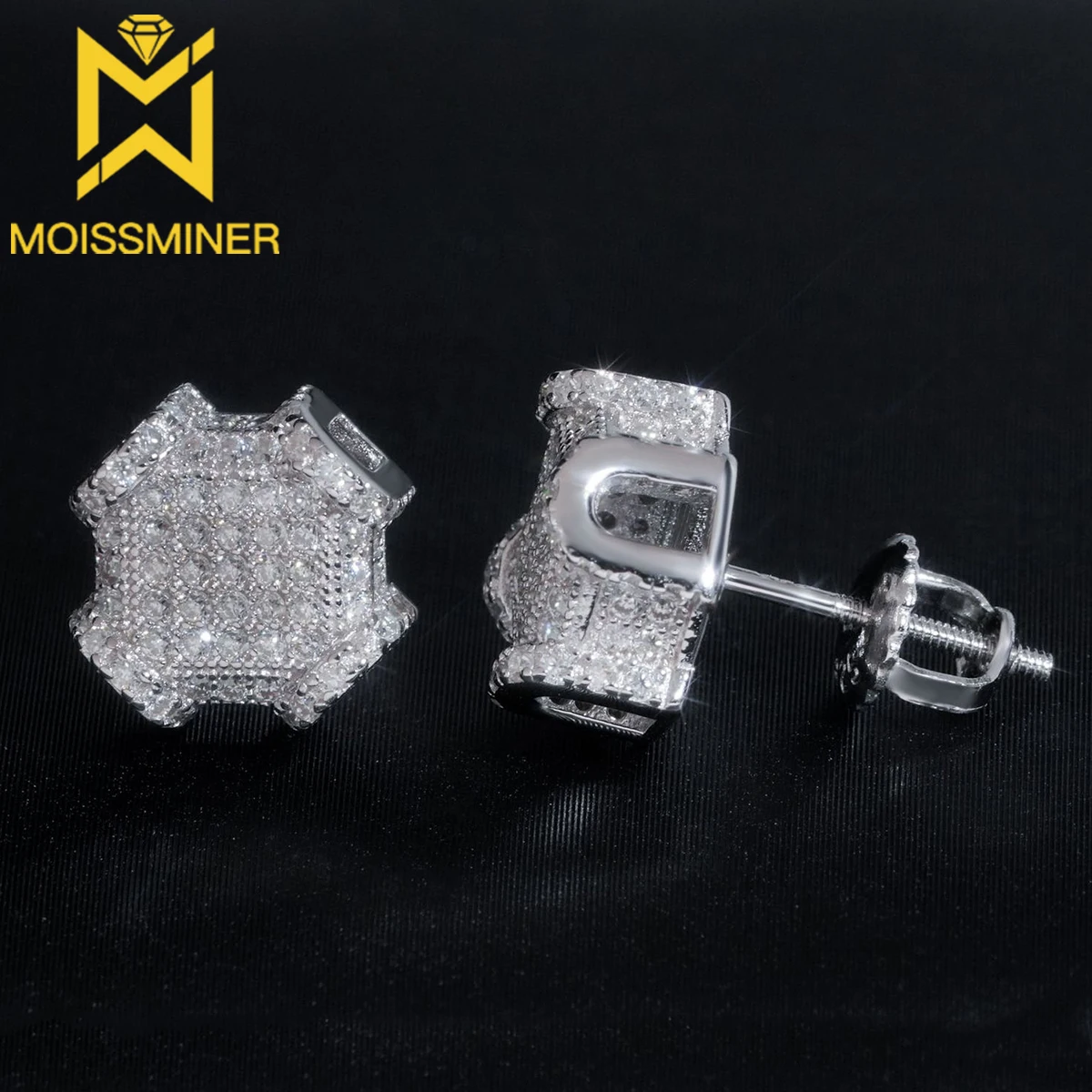 10mm S925 Silver Moissanite Diamond Earrings Iced Out For Men Women Hip Hop Jewelry Pass Diamonds Tester With GRA Free Shipping