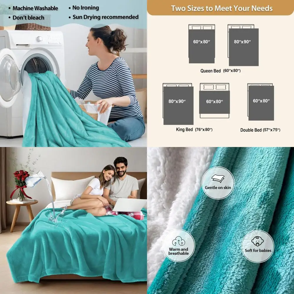 

Бирюзовое одеяло для интимных моментов, размер King Size 90 x 80, покрывало и защита для кровати