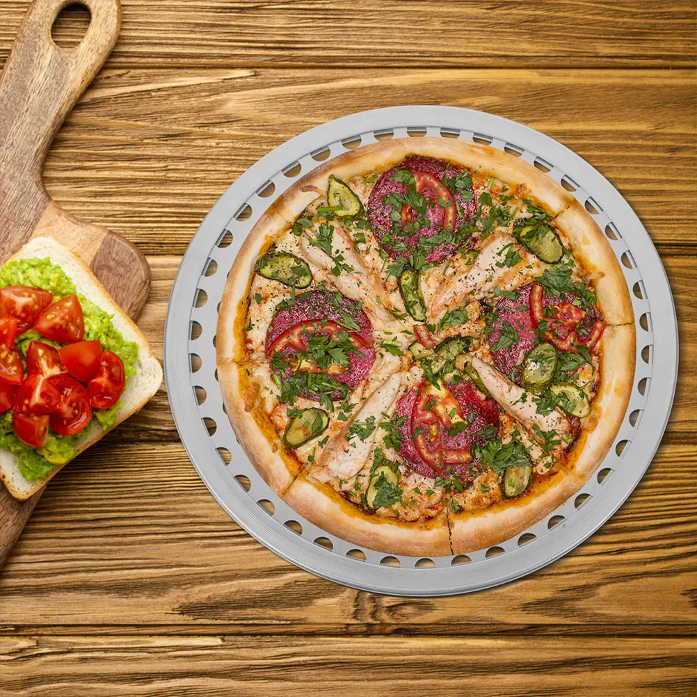 

Round Perforated Pizza Pan Aluminium Alloy Non-Stick Baking Tray Smooth Surface Oven Pizza Baking Tool