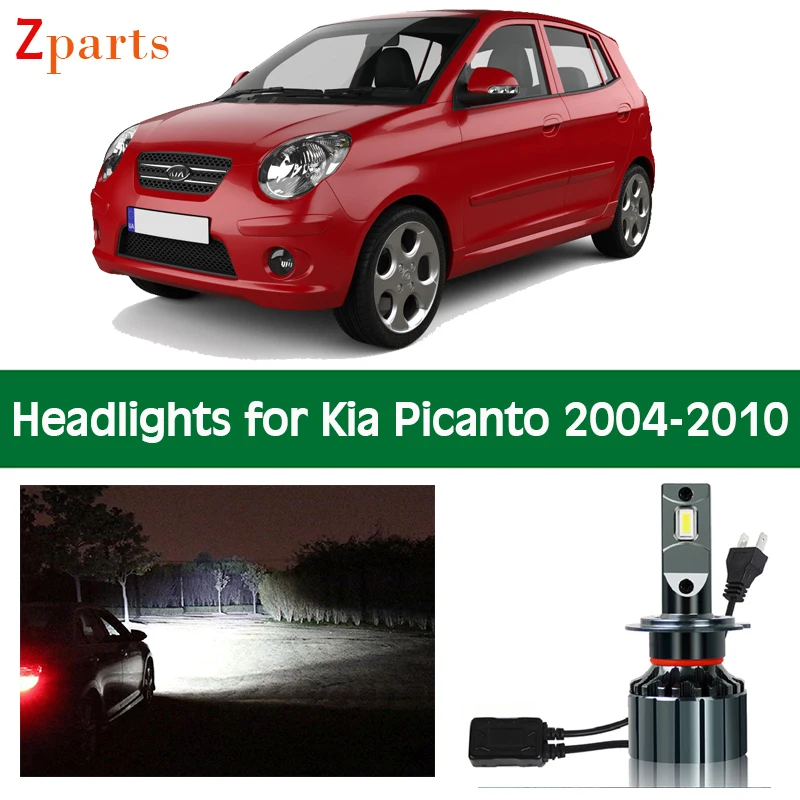 Car Bulbs For 2004 - 2010 Kia Picanto Morning LED Headlight Headlamp Low Beam High Beam Canbus Lights Lighting Accessories Parts