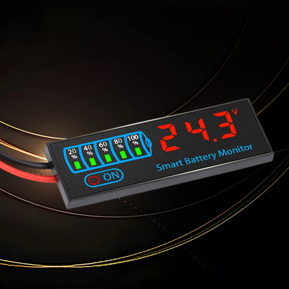 DC 7-55V Voltmeter Acid/Lithium Battery Charge Indicator Board Battery Capacity Indicator Power Display Panel Voltage Meter