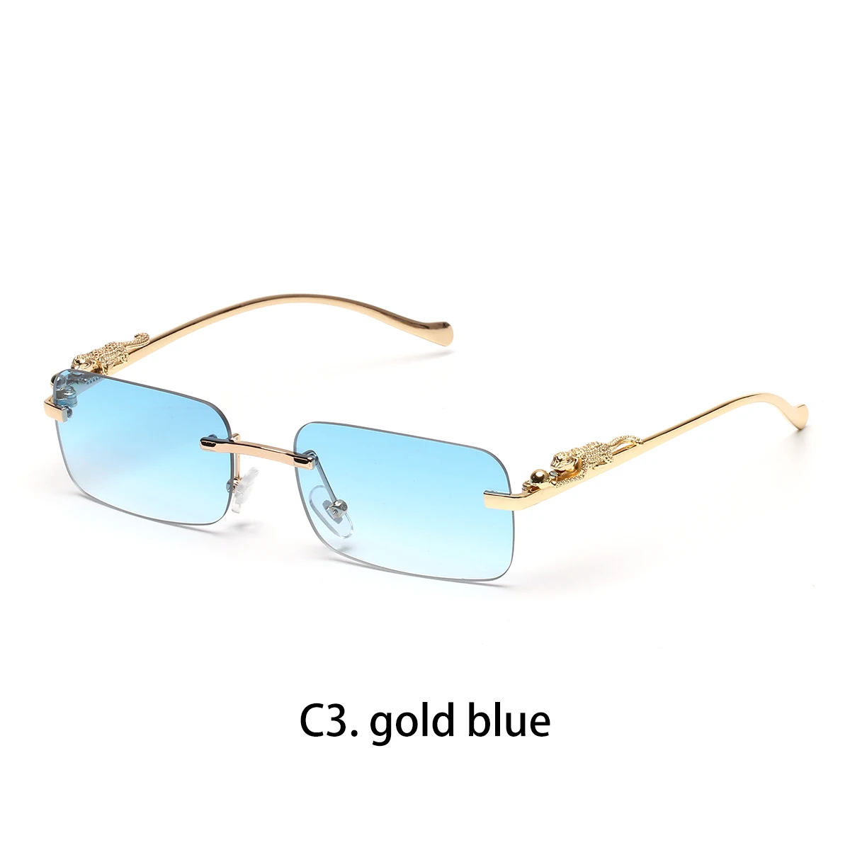Ruiao randlose Sonnenbrille UV400, modische quadratische Metallbrille für Damen und Herren, Designer-Marken-Sonnenbrille für Outdoor-Aktivitäten.