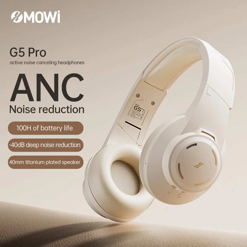 New Arrivals G5 Pro Head-mounted Wireless Bluetooth Headphones with Removable Mic ANC Active Noise Reduction Music Game Headset