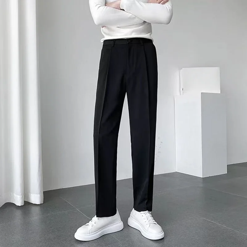 Work White Man Suits Pants Gray Trousers for Men Office Elegant New in Tailoring Korean Style Clothes Slacks Reviews Many Wear