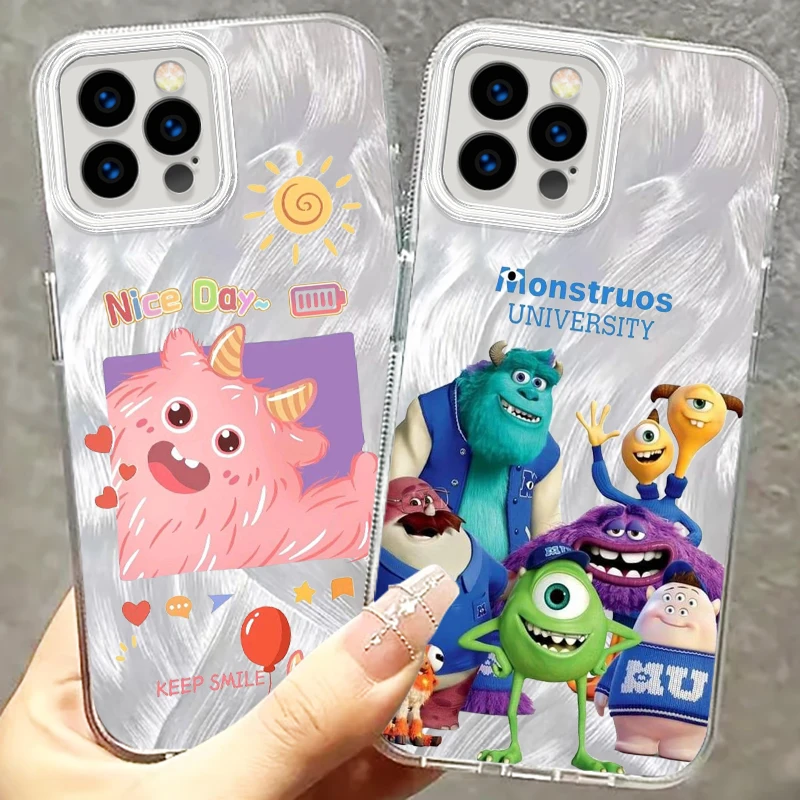 Coque de téléphone en TPU avec fil de plume, Disney Monsters University, iPhone 15 14 13 12 11 XS X Poly 8 7 Pro Max Plus