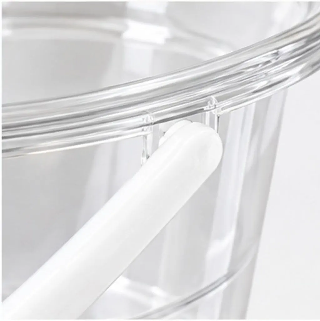 1Set Transparent Water Bucket Basin Spoon Set Large Capacity Plastic Multipurpose Bucket for Home Bath Foot Washing Cleaning