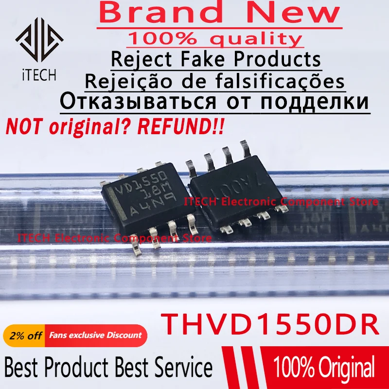 Chip de transceptor original RS-485, THVD1500DR, VD1500, THVD1510DR, VD1510, THVD1520DR, VD1520, THVD1550DR, VD1550, novo, lote 10pcs