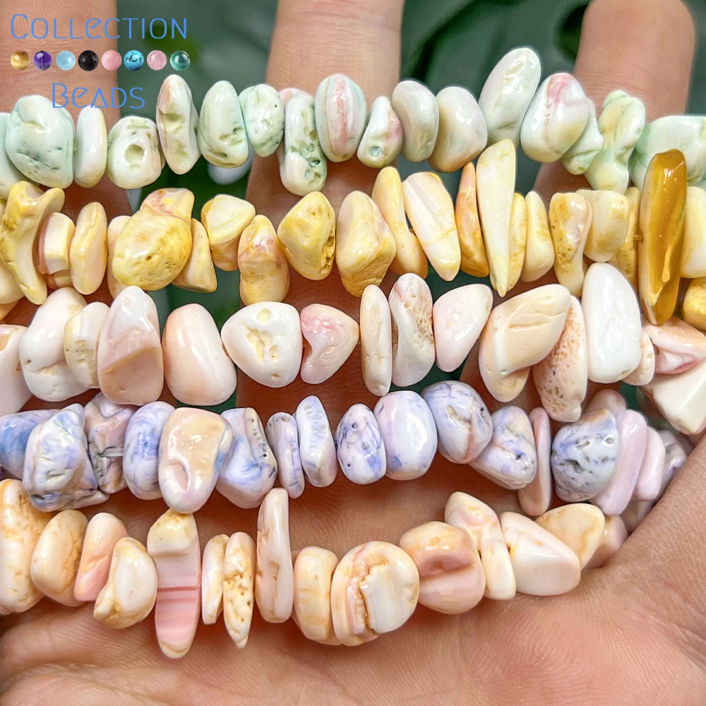 8-12mm Natural ‌Colorful Queen Shell Irregular Shape Loose Bead For Jewelry Making DIY Bracelets Necklace Accessories  15inches