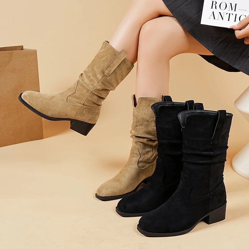 

Элегантные женские ботильоны, плиссированные ботинки с острым носком, женская осенне-зимняя обувь ручной работы, женская удобная уличная обувь