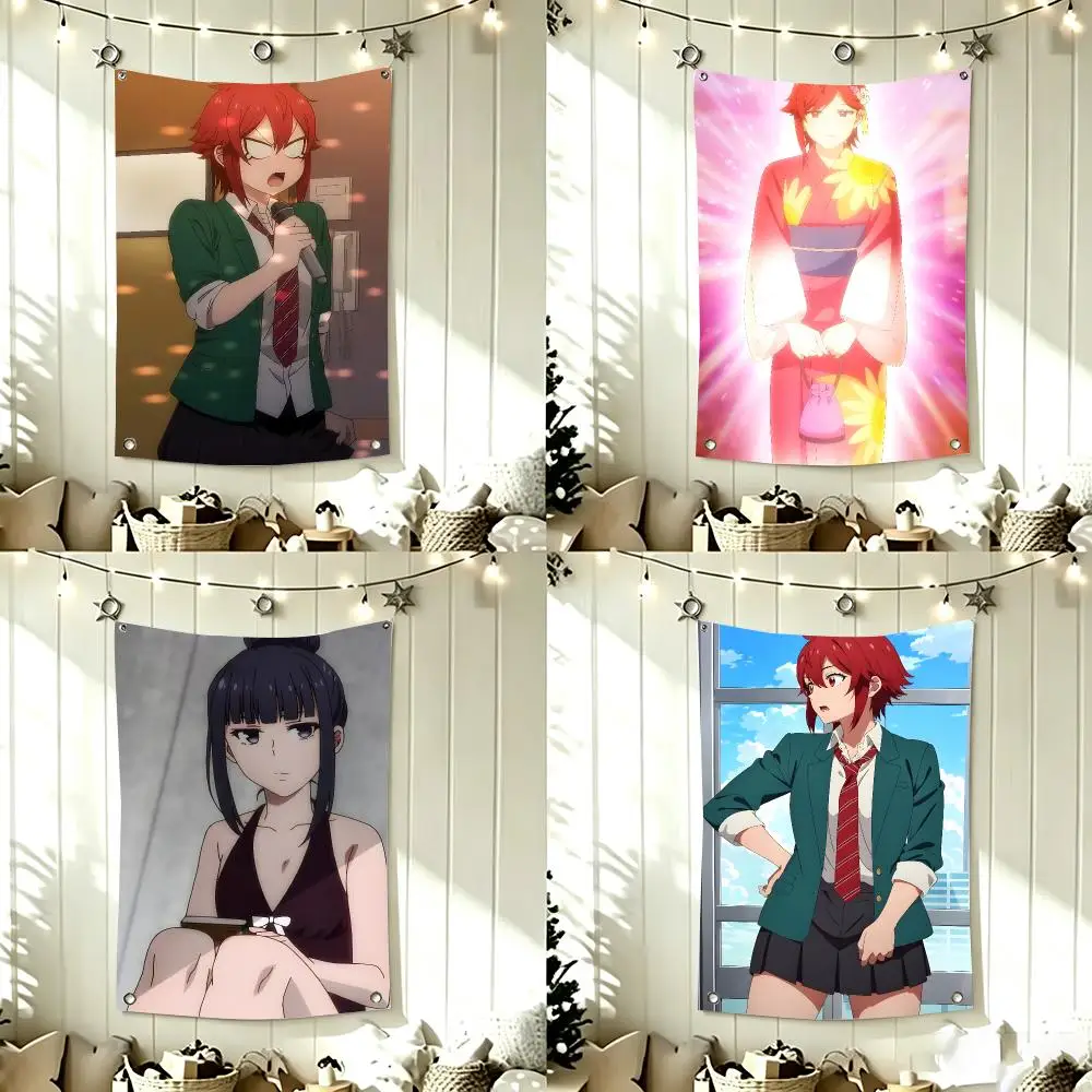 Comedy Anime T-Tomo chan Is a Girl Flags Home Decor Wall Hanging Vertical Flags Indoor Outdoor