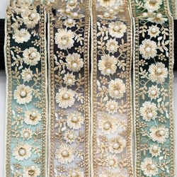 1 Yards Embroidery Lace Trim Pearl Beaded Ribbon Garment Wedding Dress Decor Trimming DIY Accessory