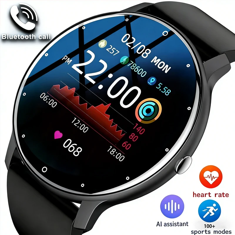 

New Smart Watch Men Sports Fitness Watch Heart Rate Full Screen Bluetooth Call Ultra Light Smartwatch Women Holiday Gift