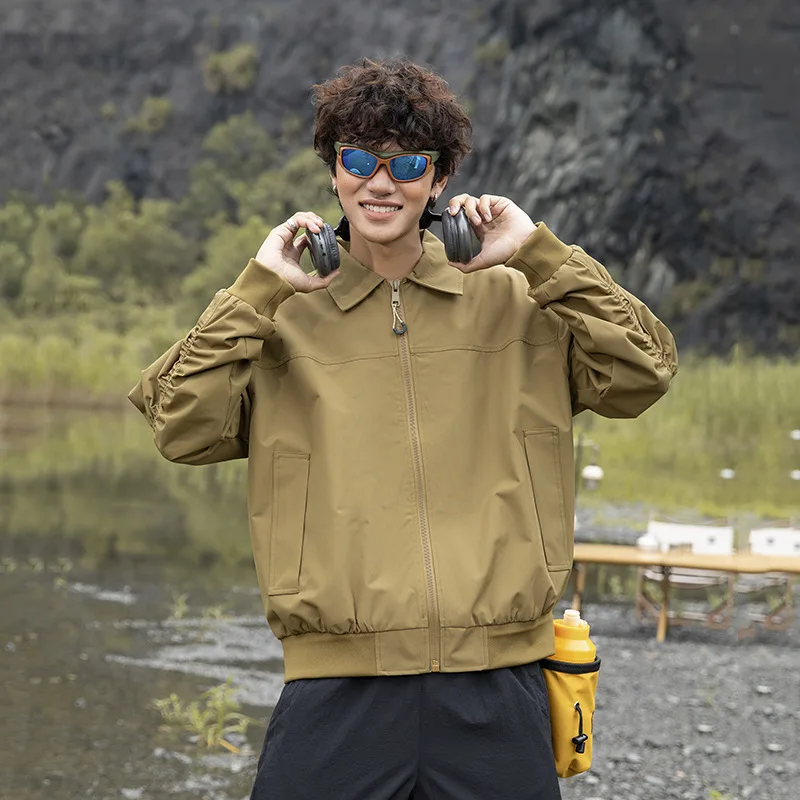 

Outdoor Casual Loose Men's Jaet Autumn High Street Turn-down Collar Sli Brand Versatile Comfortable Polyester Fiber