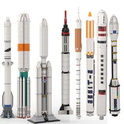 MOC High-tech Rocket Launch Vehicle Building Blocks Set Space Series 1:110 Scale Spacecraft Model Bricks Assemble Toys Gifts