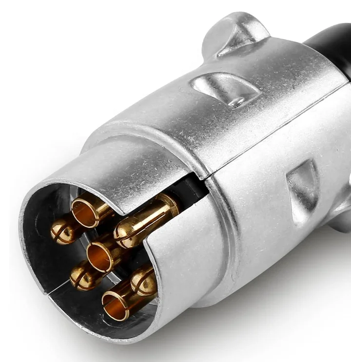 12V 7-Pin Trailer Plug Adapter Aluminum Alloy Car Lamp Connector for Truck Caravan