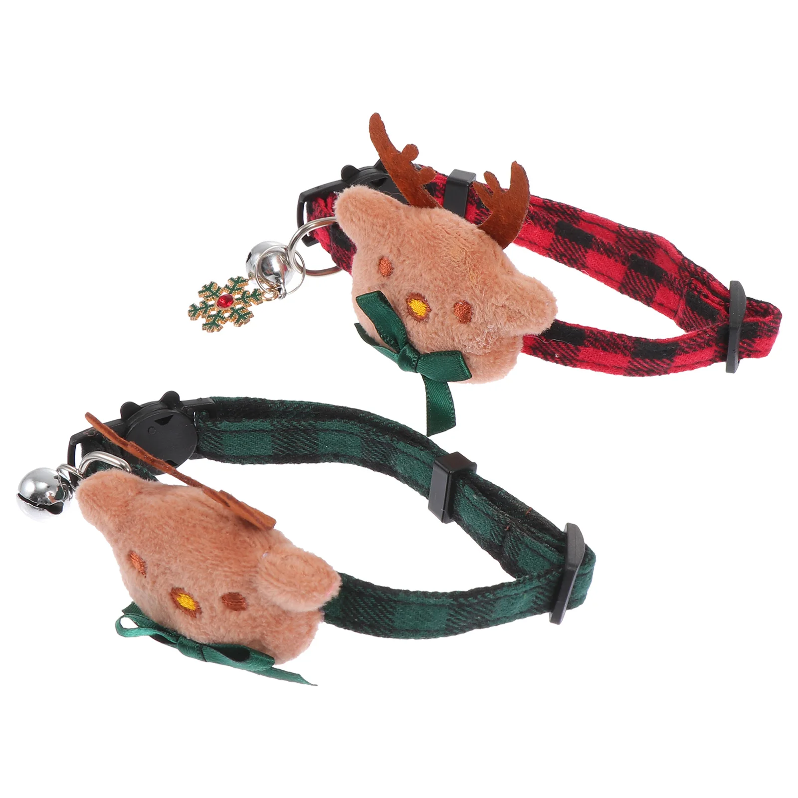 

2 Pcs Adjustable Dog Cat Neck Ring Christmas Cotton Outdoor Sturdy Puppy Collar Christmas Pet Collar Durable Excellent