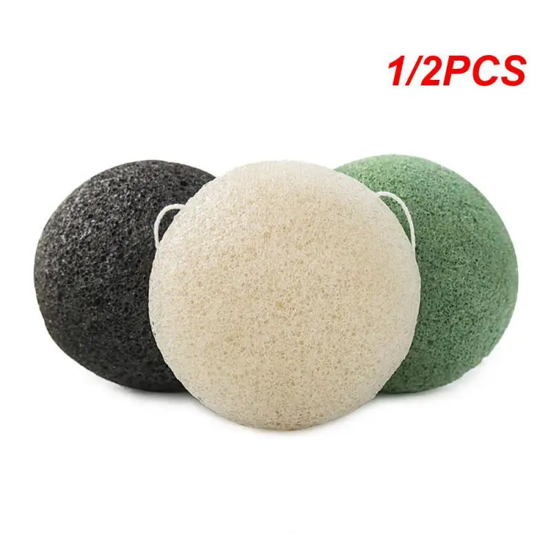 1/2PCS Makeup Remover Natural Ph Balanced Konjac Sponge For Sensitive Skin Konjac Gentle Face Cleanser Deeply Nourishes Skin