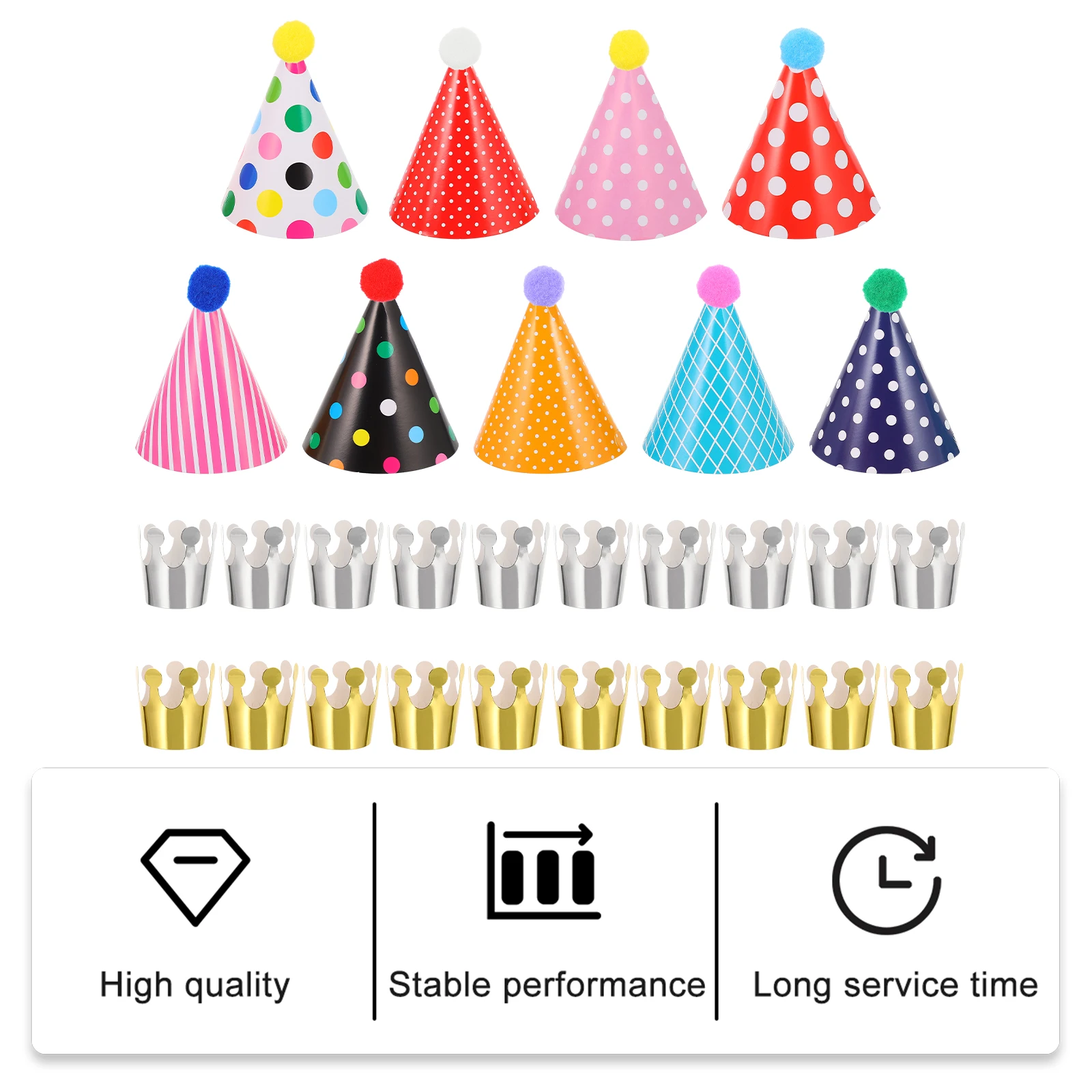 

3 s Birthday Hats Kids Party Decorations Gold Cartoon Photo Props Paper Hair Accessories Safe Material Birthday Party