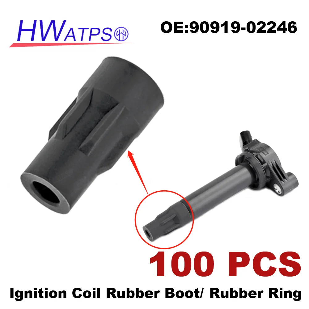 100 Pcs Spark Plug Cap Connector Ignition Coil Rubber Boot For Lexus RX350 Toyota Solara Toyota Highlander Hybrid 90919 02246