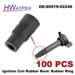 100 Pcs Spark Plug Cap Connector Ignition Coil Rubber Boot For Lexus RX350 Toyota Solara Toyota Highlander Hybrid 90919 02246