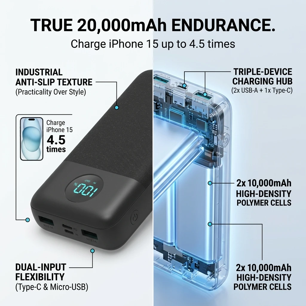 Power Bank 20000mAh PD 22.5W Fast Charging Phone External Battery Powerbank Portable Charger for Xiaomi Poco iPhone Samsung iPad - view 6