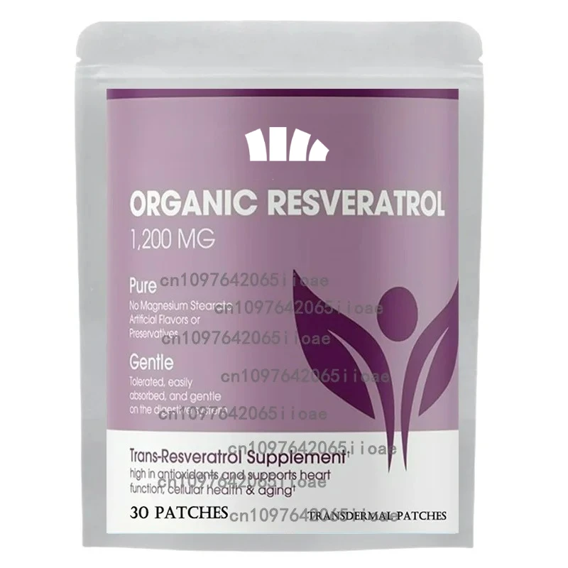 

30 Patches Resveratrol Transdermal Patches with Green Tea & Black Pepper Antioxidant Heart Health Support