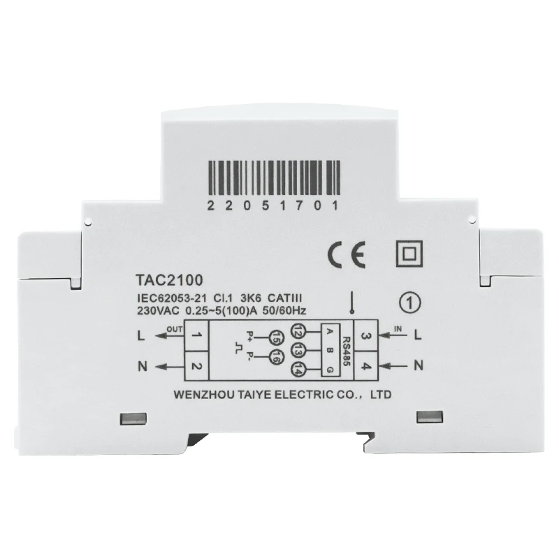 100A Multifunctional Single-Phase Energy Meter 230V With RS485 MODBUS Pulse Output 1000imp/Kwh For Solar PV Energy Meter SCADA