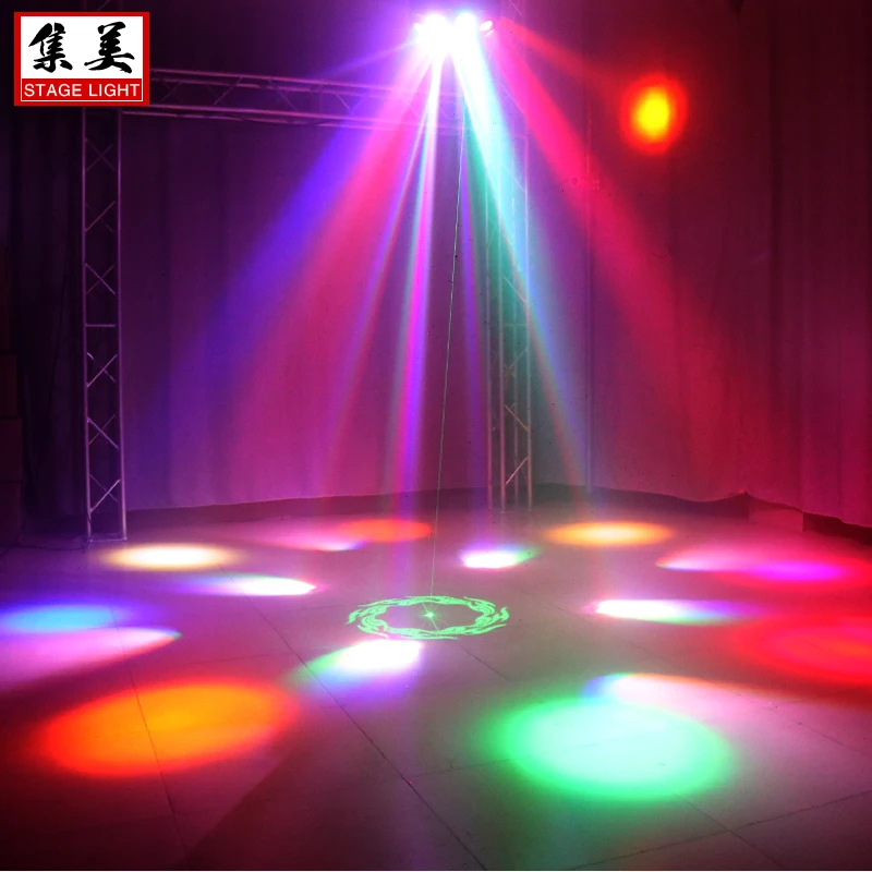 KTV Flash LED Rotating Laser Bouncing Luz, 5 em 1 Efeito, voz controlada, sete cores, palco