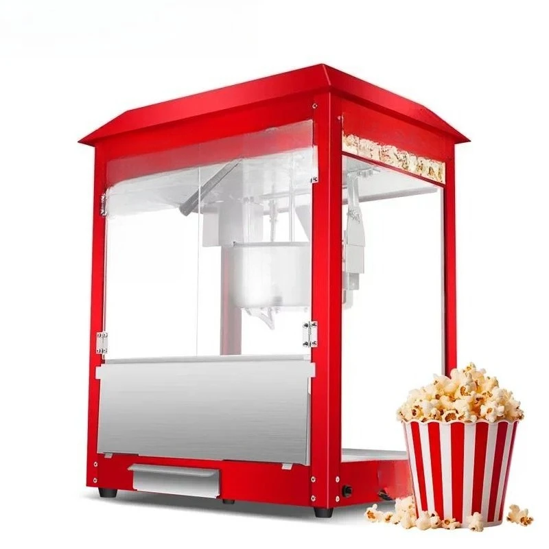 Commercial Electric Automatic Popcorn Machine 1300W Multi Voltage 8oz Capacity Industrial Theater Use