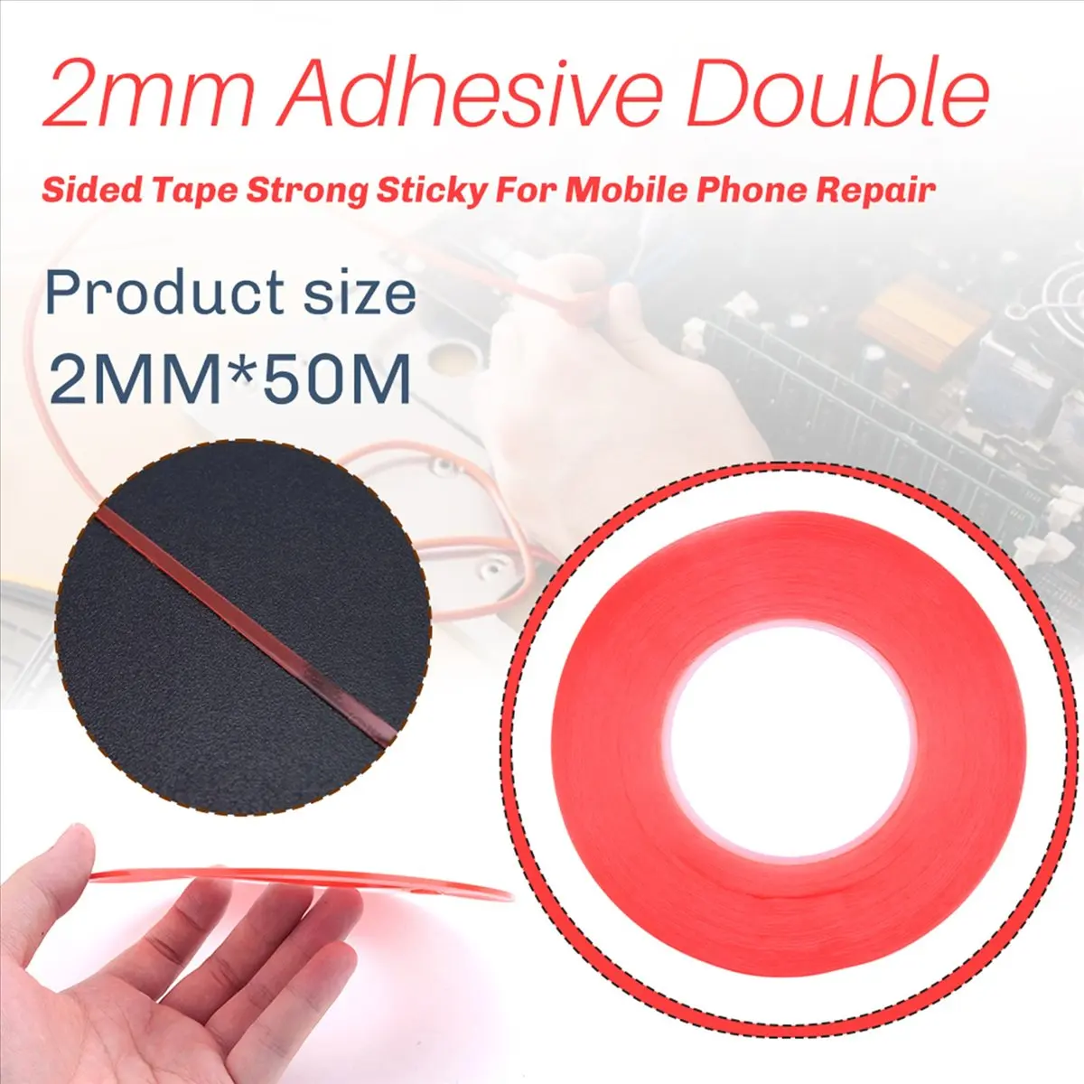 AA80 2mm Adhesive Double Sided Tape Strong Sticky For Mobile Phone Repair