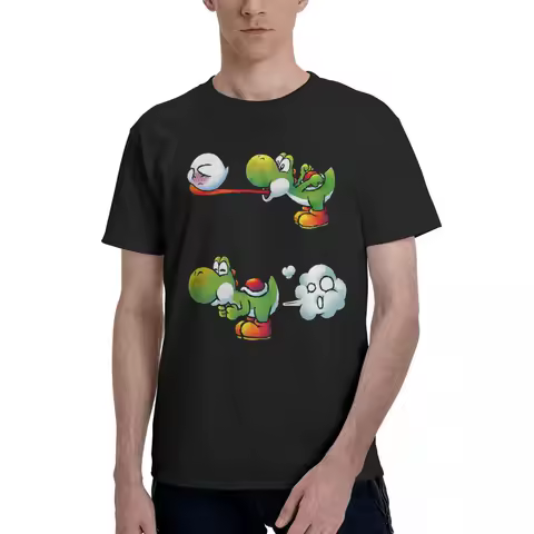 Farting Yoshi Cartoon 100% Cotton Casual Breathable Confortable Top Funny Men's T-Shirt Men's Wear