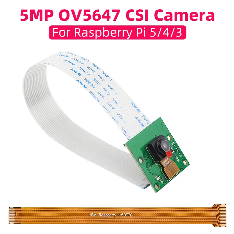 كاميرا Raspberry Pi 5MP OV5647 1080P CSI وحدة كاميرا لـ Raspberry Pi 5 4B 3B+ 3B Zero مع FFC #1