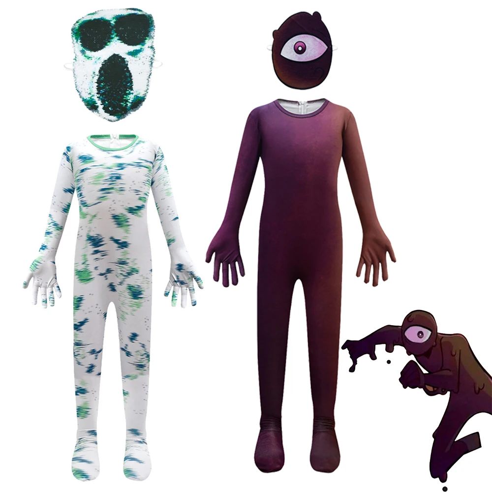 Костюм Игровой плюшевый «двери скрияч», костюм для косплея, черный и белый монстр, костюм для детей на Хэллоуин, день рождения, Рождество, подарок, комбинезон + маска