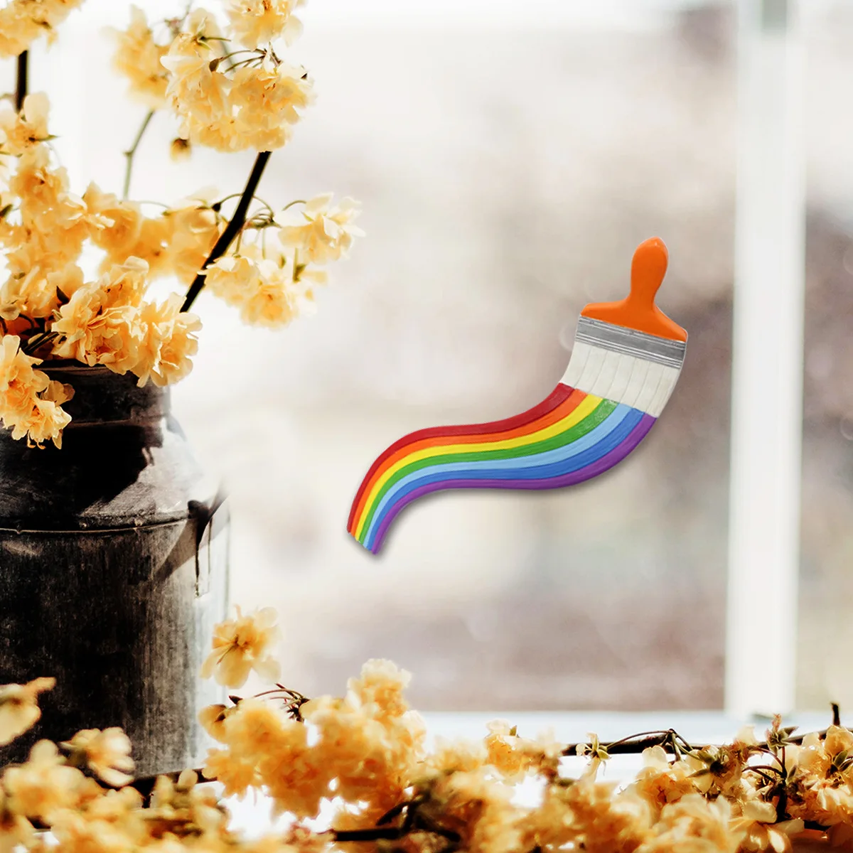 

‌Rainbow Brush Wall Hanging - Resin Garden Decor for Outdoor