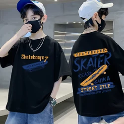 New Summer Kids Clothes Streetwear Print Letter T Shirt Short Sleeve Tops Tees Boys Girls Clothes 100%Cotton T Shirts Children