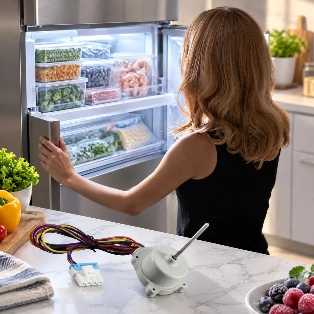 Refrigerator Cooling DC Motor for Fan Assembly Use Plastic Housing Motor Supporting Airflow in Food Storage Environments