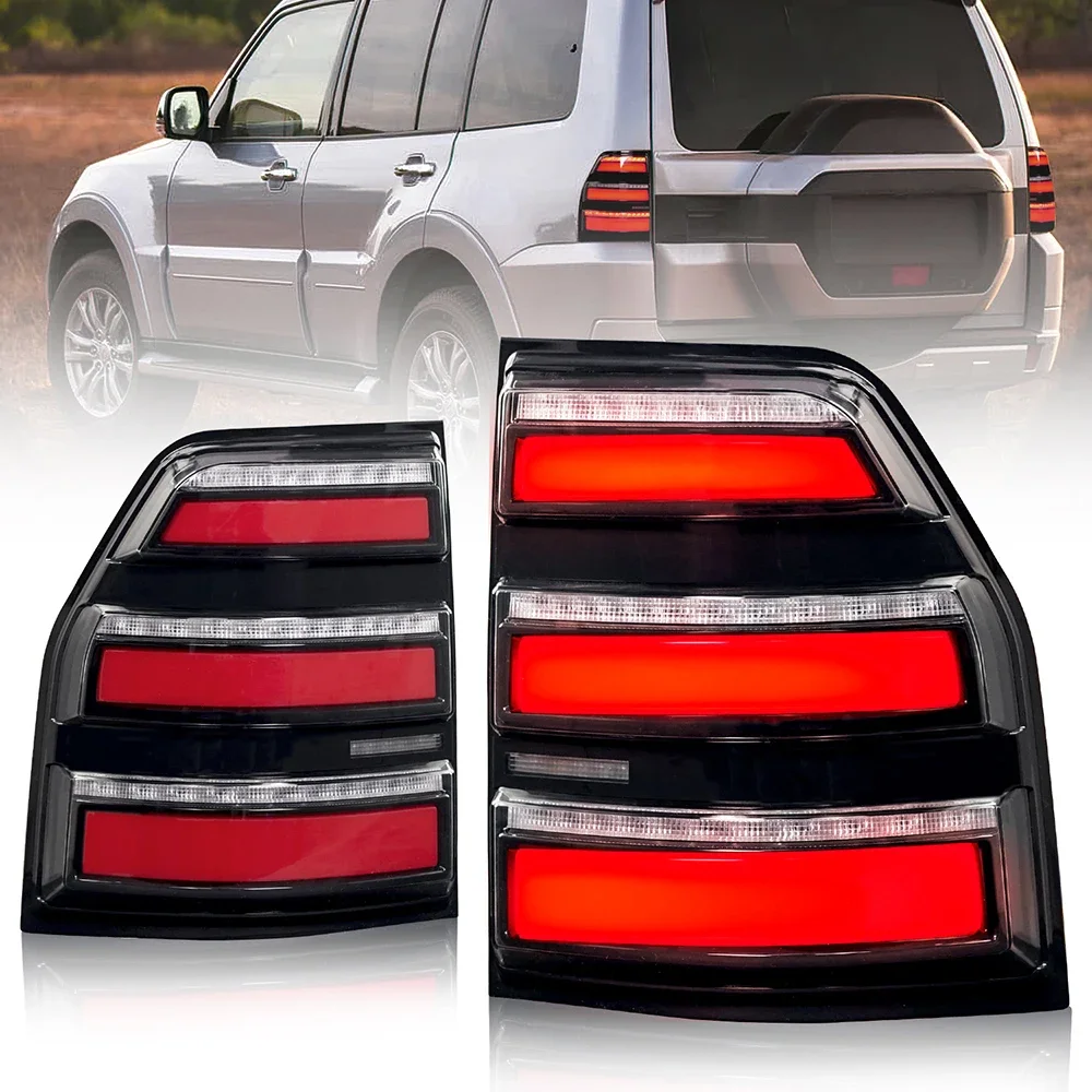 Pair Of Car Tail Light Assembly For Mitsubishi Pajero 2006-2018 LED Brake Signal light Tuning Parts Car Rear Lamp System