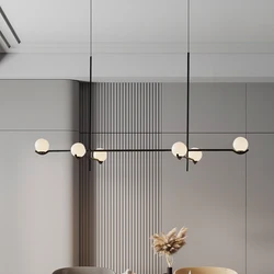 Modern Dining Room Pendant Light White Glass Gold Black Metal Kitchen Bar Hanging Lamp G9 Bulb Dropshipping